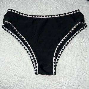 Black shein bikini bottoms with crochet details